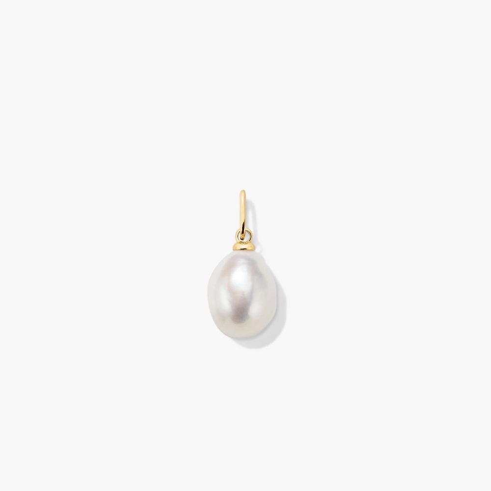 Mejuri 14k Yellow Gold Organic Pearl Charm - NWT!